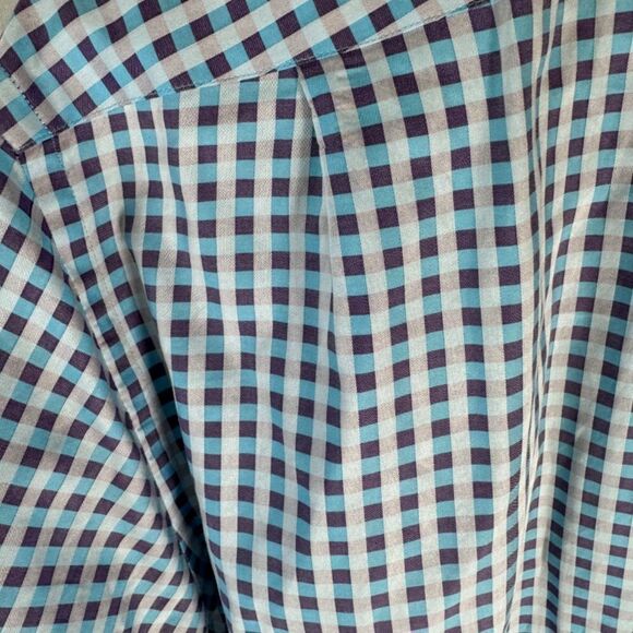 Peter Millar NWOT Blue/Purple Plaid Turkish Cotton Button Down Shirt Sz L - Picture 6 of 9